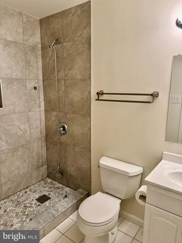 a white toilet and a shower in a bathroom
