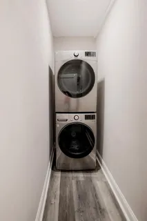 a utility room with a washer and dryer