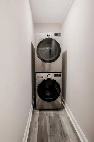 a utility room with a washer and dryer