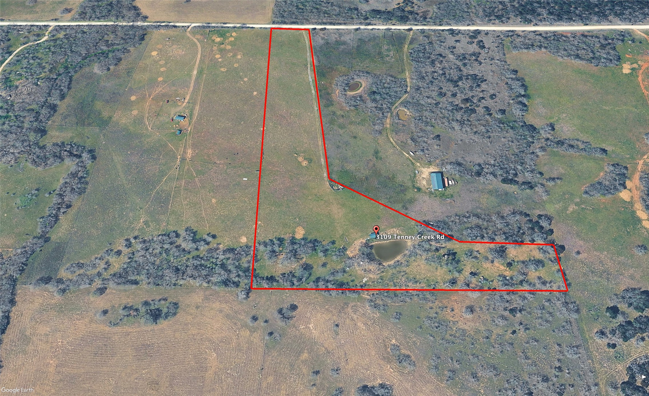 3109 Tenney Creek Road Dale, TX 78616 - Photo 11 of 23 Vast land offering a harmonious blend of clearings, mature trees, and natural ponds for diverse use.