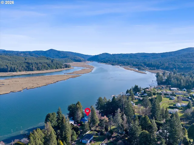 a view of a lake with mountains in the background