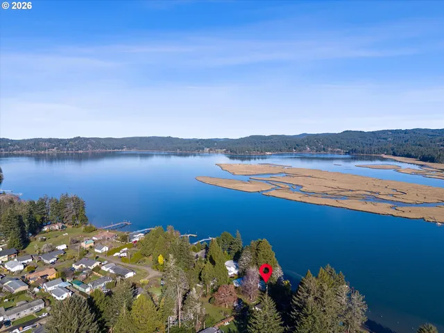 a view of a lake with a mountain