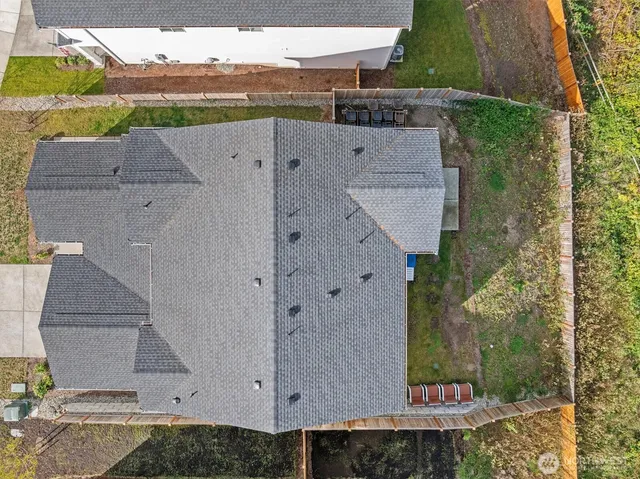 an aerial view of a house