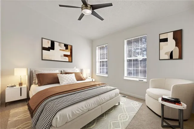 an empty room with windows