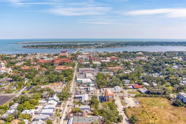 an aerial view of a city