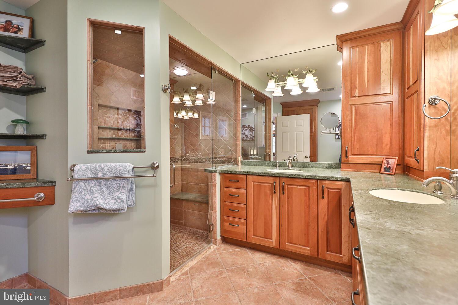 1256 Valley Road Rydal, PA 19046 - Photo 27 of 78 Master bath with green marble