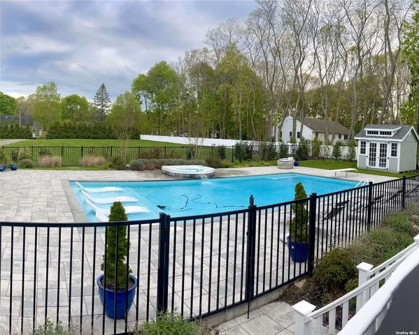 swimming pool view from a balcony