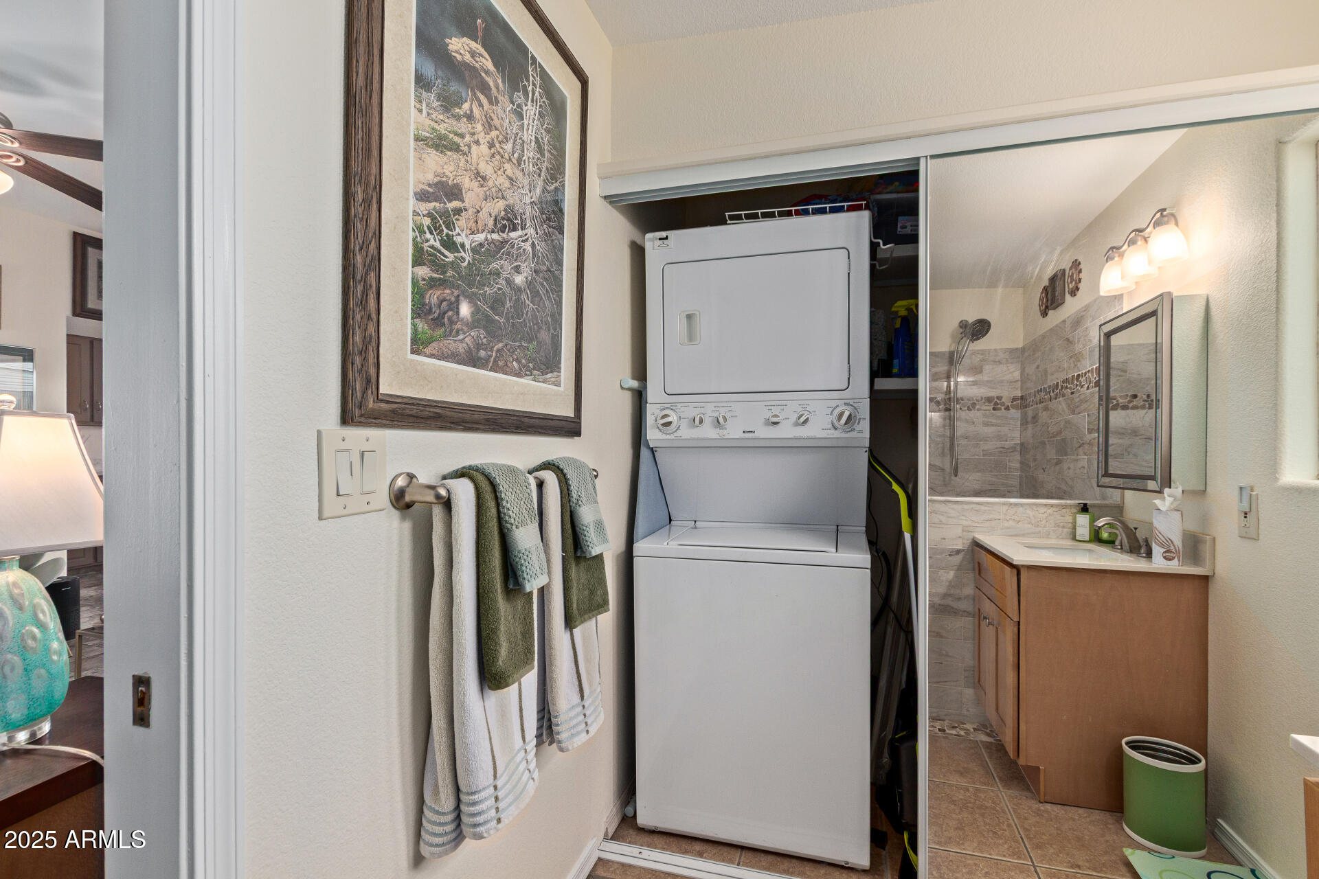 111 South Greenfield Road, Unit 449 Mesa, AZ 85206 - Photo 20 of 34 a bathroom with a sink a mirror and shower