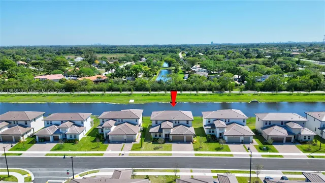 a view of a city with lawn chairs