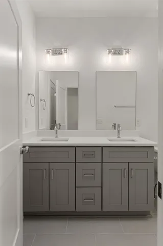 a bathroom with a bathtub and a toilet