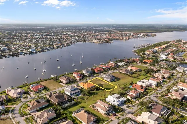 an aerial view of beach and ocean