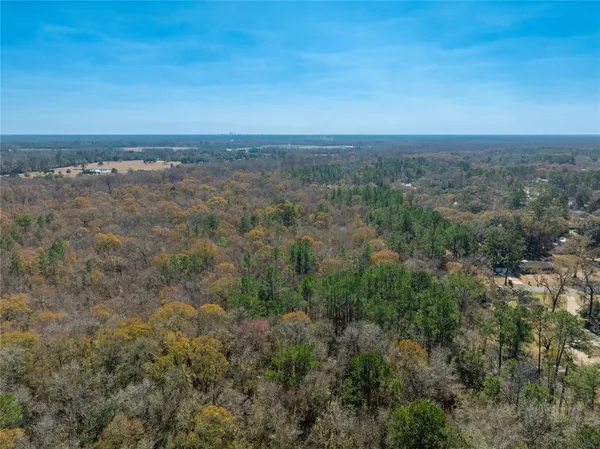 an aerial view of a houses with a yard