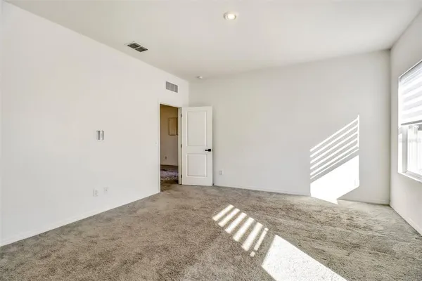 an empty room with closet