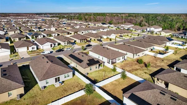 an aerial view of multiple house