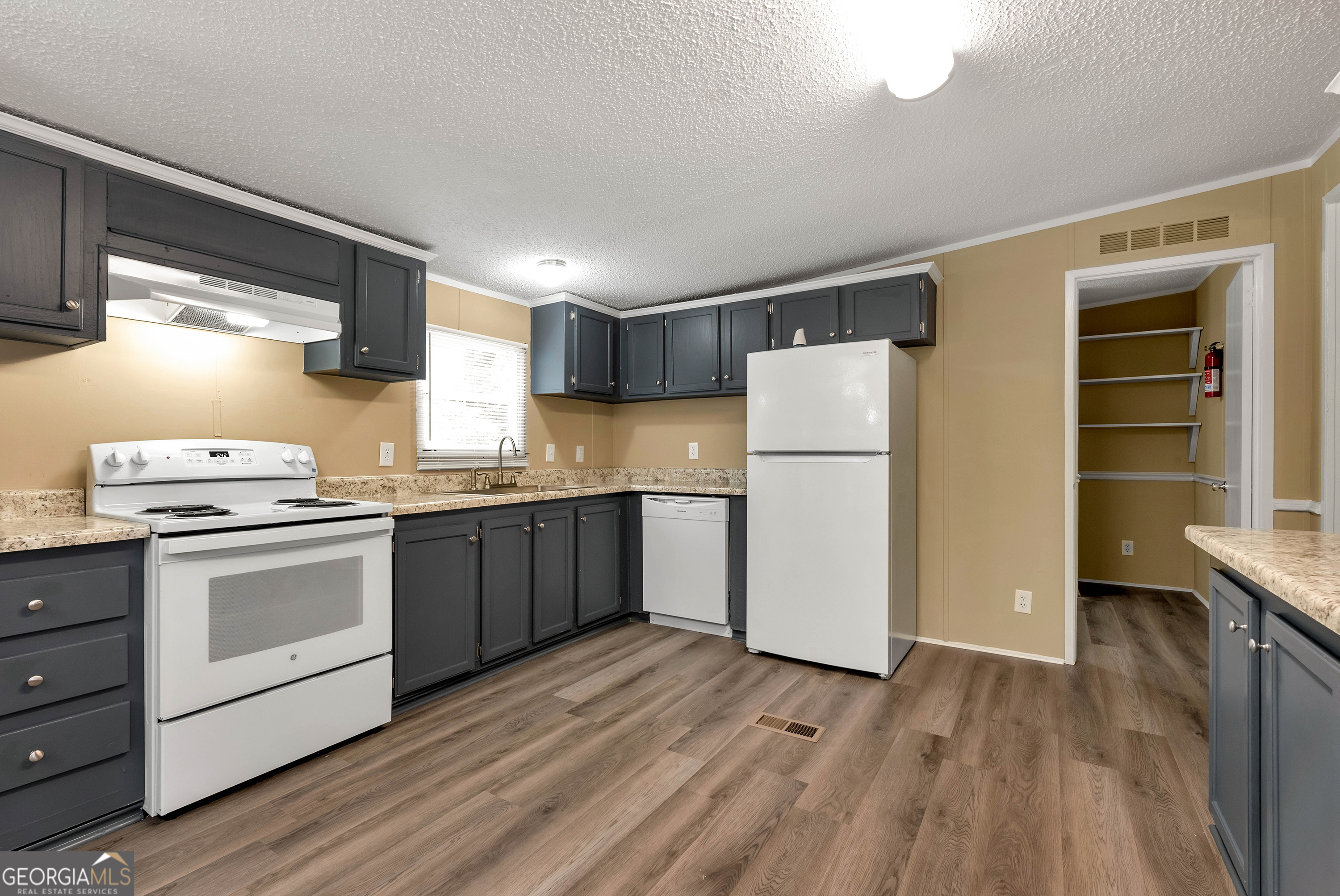 255 Double Branch Road Danielsville, GA 30633 - Photo 12 of 46 a kitchen with a refrigerator and a stove top oven