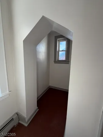 an empty room with a door