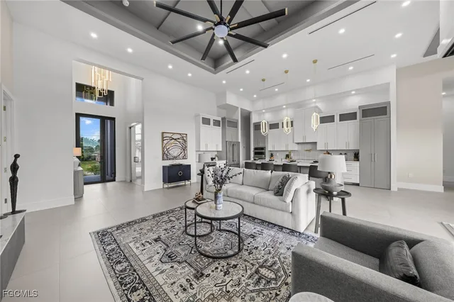 a living room with furniture