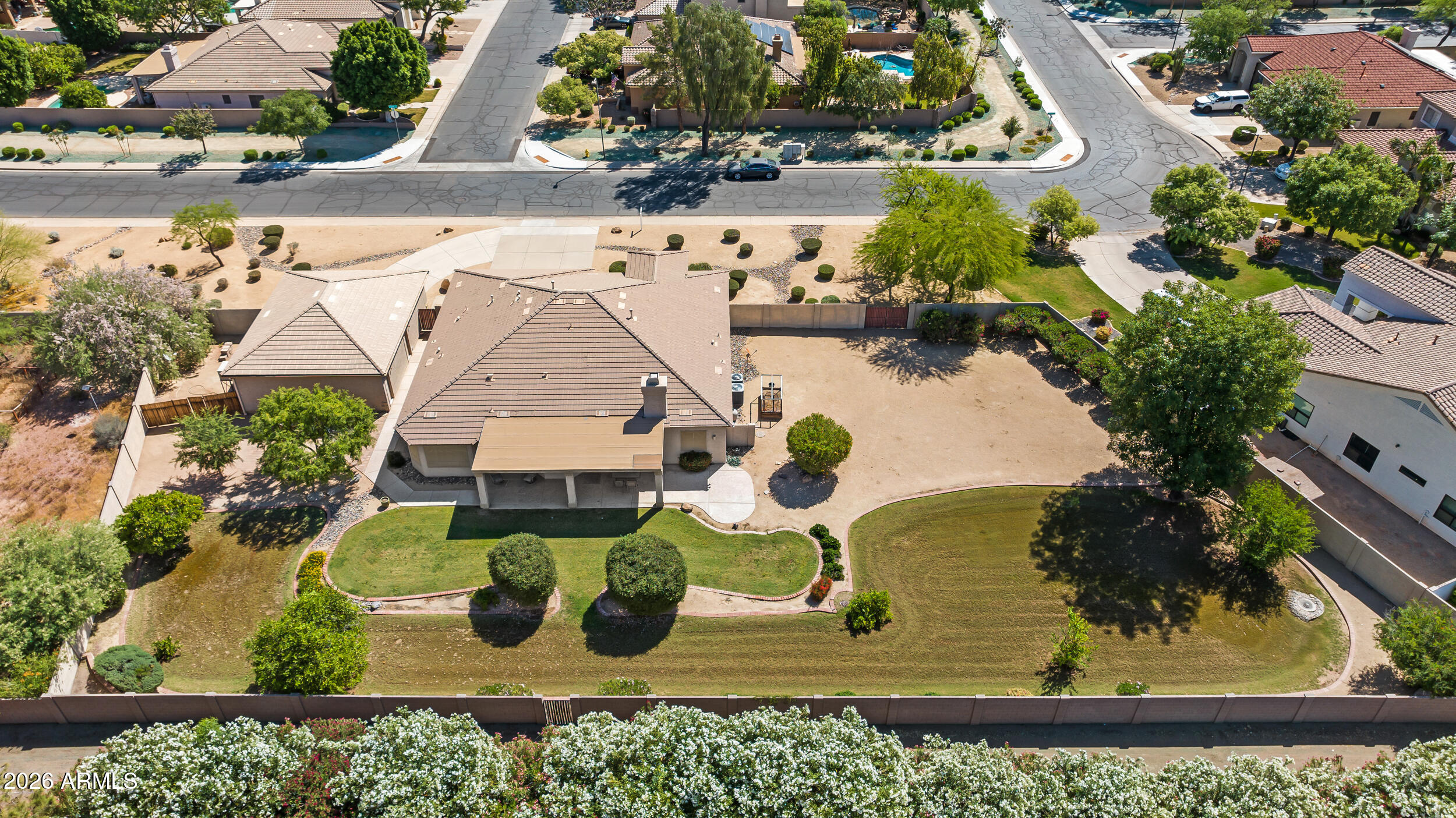 584 South Granite Street Gilbert, AZ 85296 - Photo 45 of 49 an aerial view of a house with yard swimming pool and outdoor seating