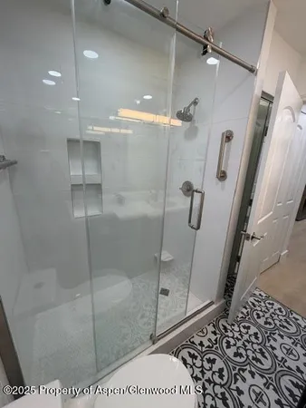 a bathroom with a shower
