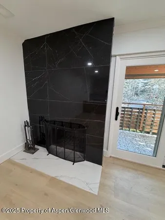 a room with a black white checkered floor