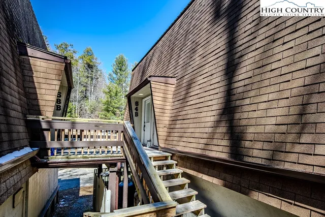 a view of a balcony with an outdoor space