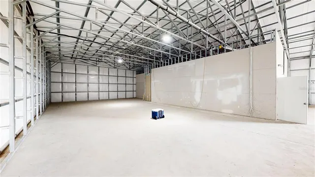 a view of outdoor space and garage