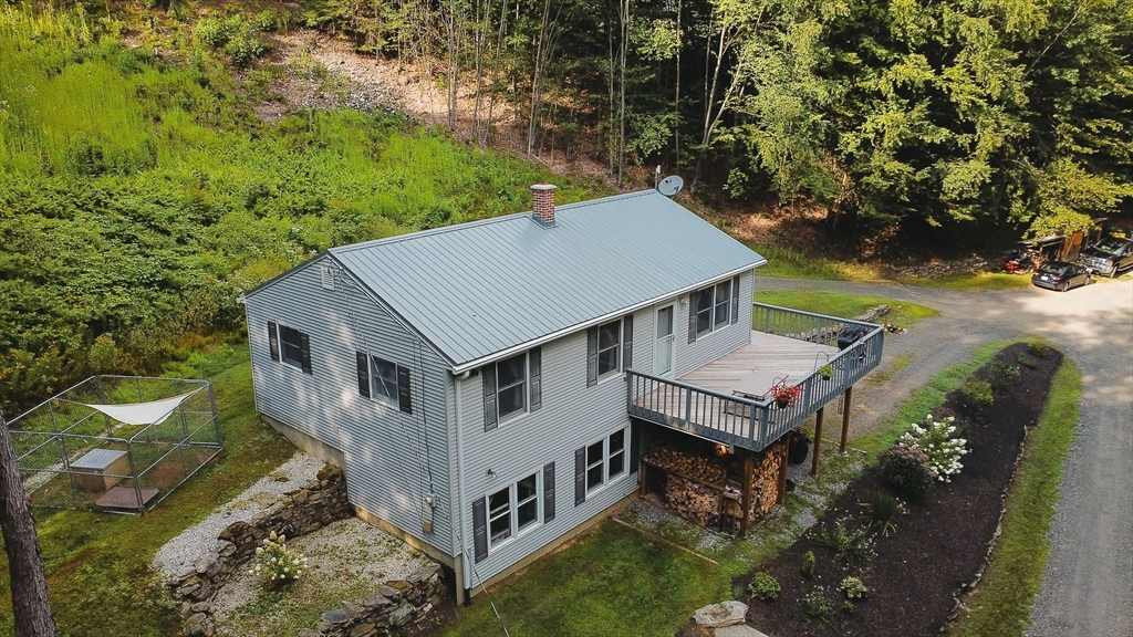 90 West Hawley Road Hawley, MA 01339 - Photo 2 of 34 an aerial view of a house with yard porch and furniture
