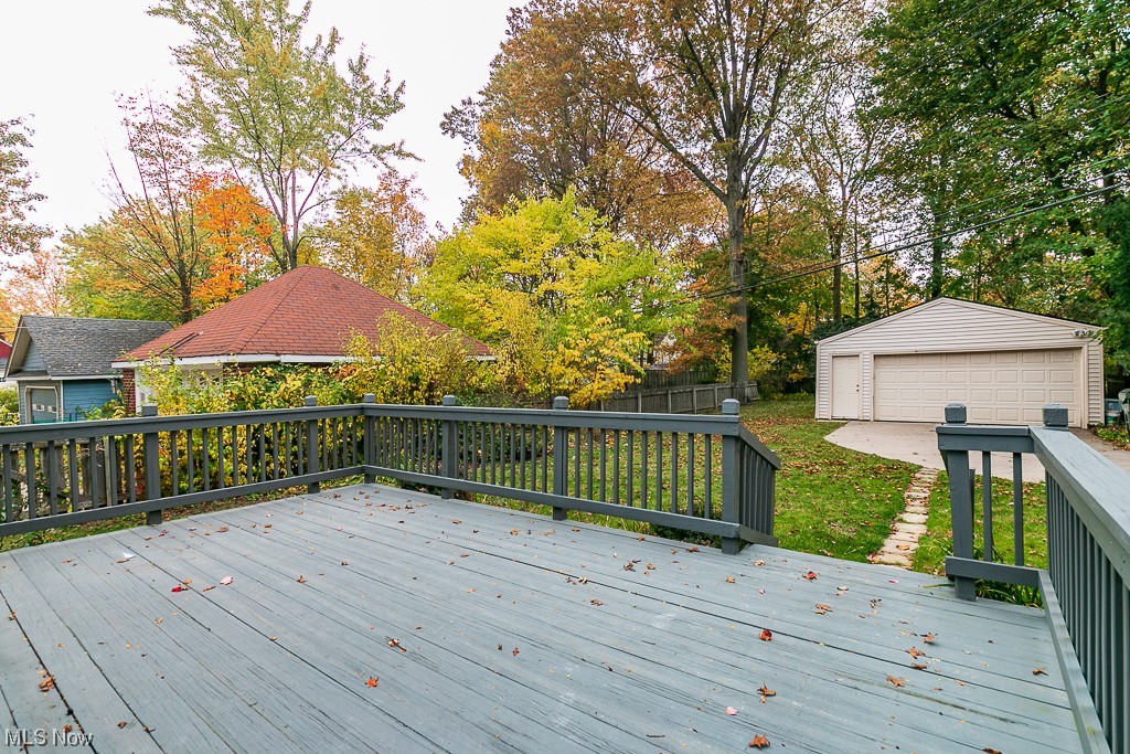 1345 Plainfield Road Cleveland, OH 44121 - Photo 30 of 33 Wooden terrace with a garage