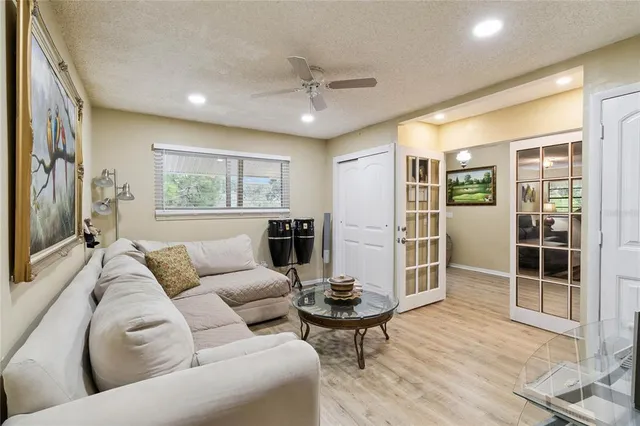a living room with furniture