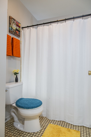 710 Heather Lane Bartlett, IL 60103 - Photo 21 of 26 a bathroom with a toilet and a shower curtain