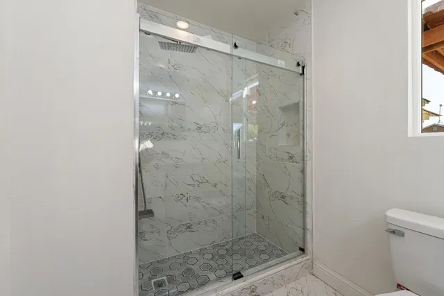 a bathroom with a shower