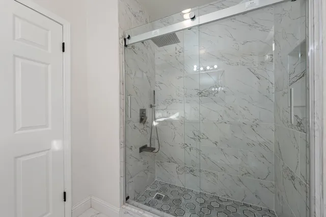 a bathroom with a shower