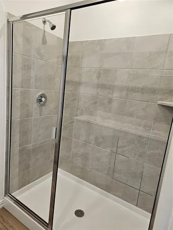 a bathroom with a shower