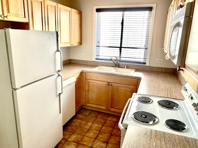 1246 West Byron Street, Unit 1 Chicago, IL 60613 - Photo 3 of 7 a kitchen with a refrigerator a stove a sink and a window