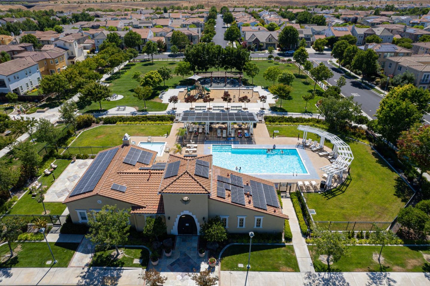 4232 Astor Hollow Street San Ramon, CA 94582 - Photo 34 of 37 an aerial view of a house with a swimming pool yard and outdoor seating