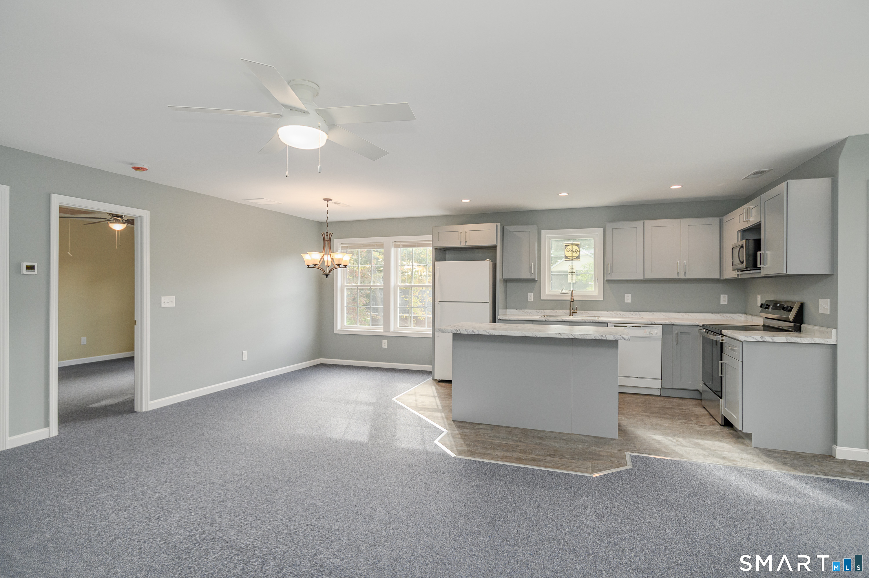 Open concept living room and kitchen