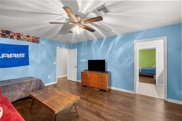 a view of a house with a large space