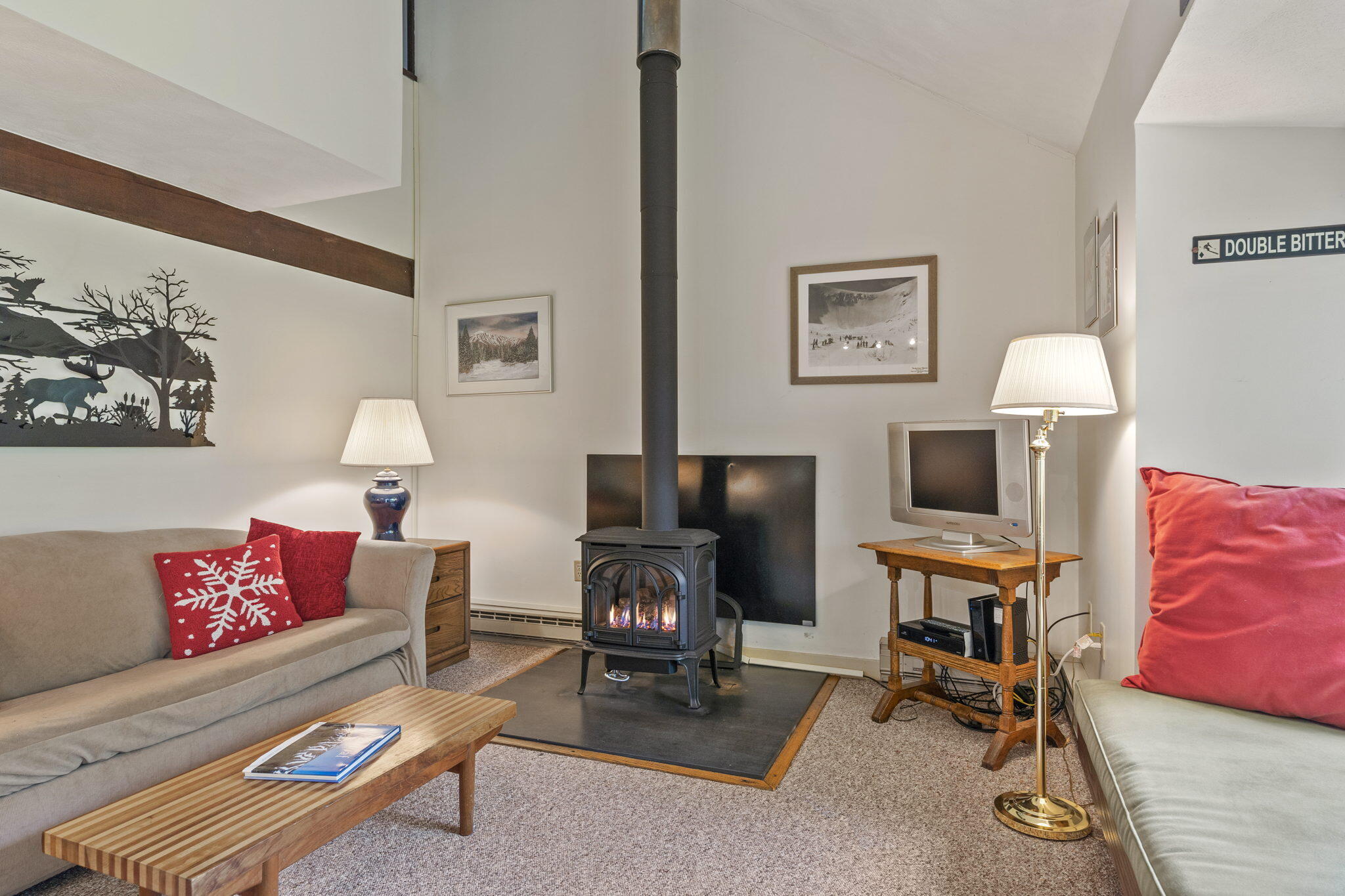 2226 Bear Mountain Road, Unit 23 Carrabassett Valley, ME 04947 - Photo 12 of 27 Gas firlplace keeps it cozy