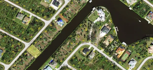 a aerial view of a yard