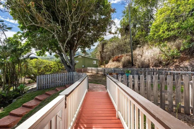 a view of a bench in a balcony