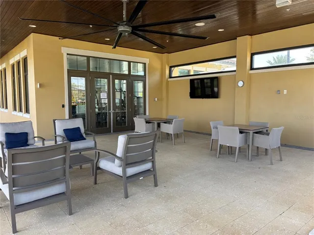 a outdoor living space with furniture