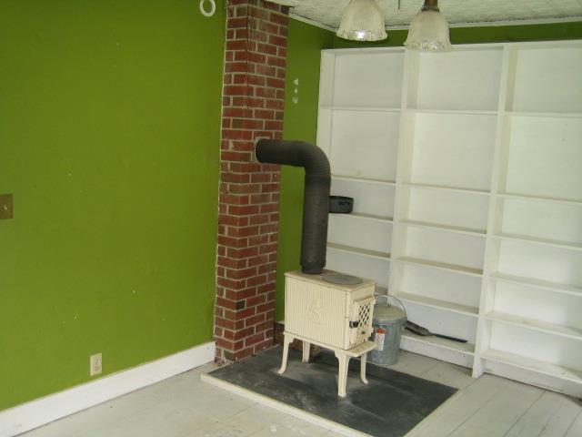 living room with library area