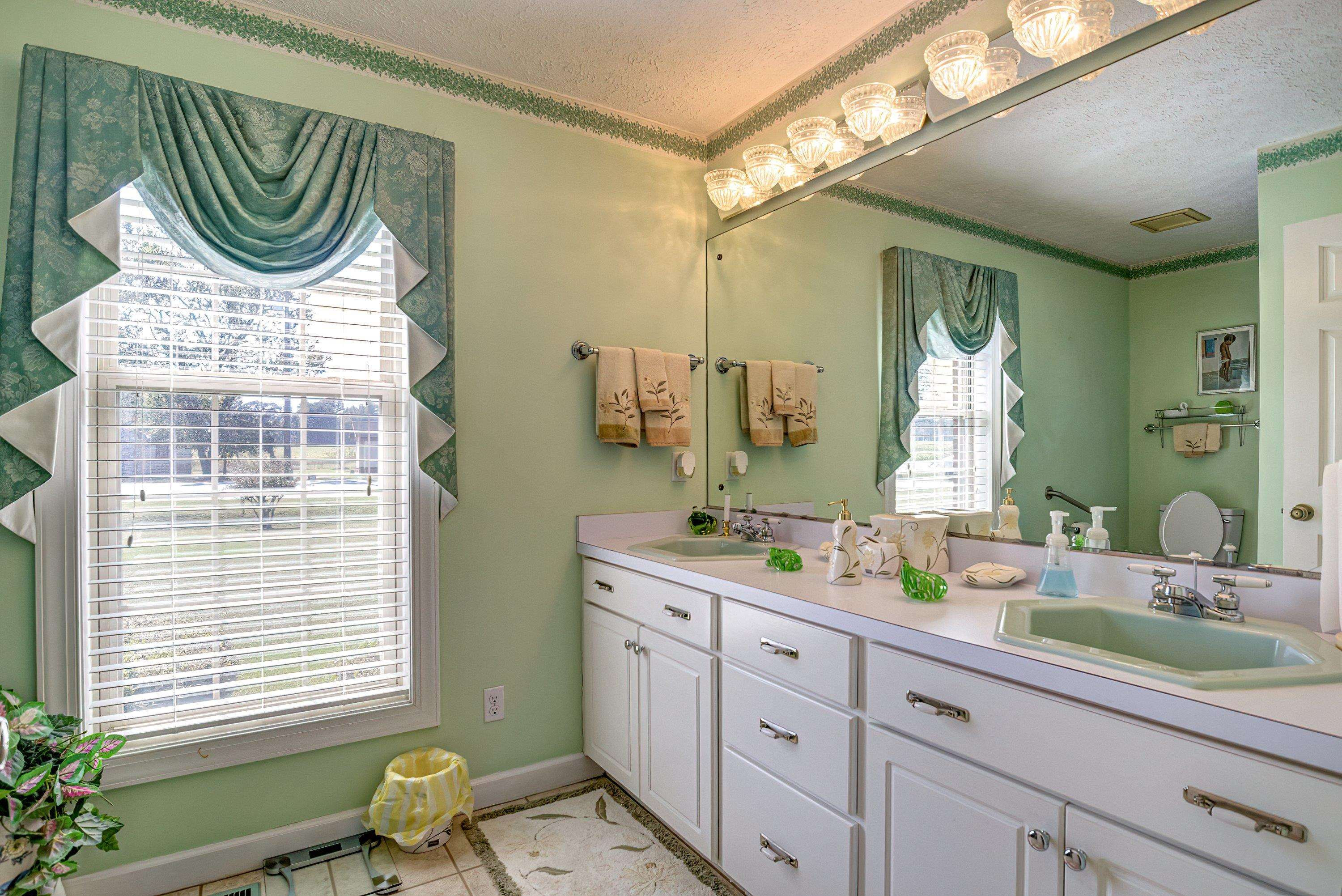 7191 Suttontown Road Faison, NC 28341 - Photo 8 of 40 a bathroom with a sink a mirror and a window