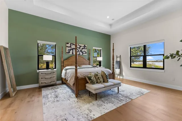 a view of a swimming pool with an outdoor seating