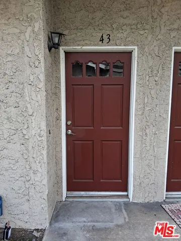 a view of a wooden door