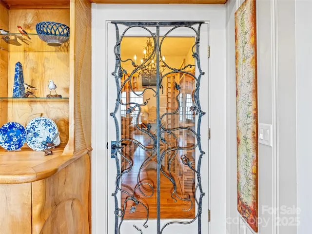 kids swimming pool with a glass door and painted walls
