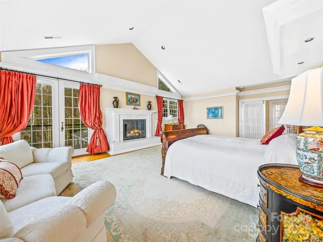 a bed room with a bed and a couch