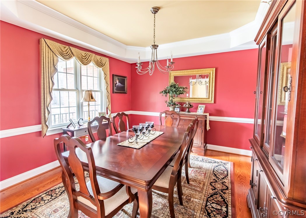1886 Nichols Road Powhatan, VA 23139 - Photo 13 of 42 Dining Room with hardwood floors, tray ceiling, cr