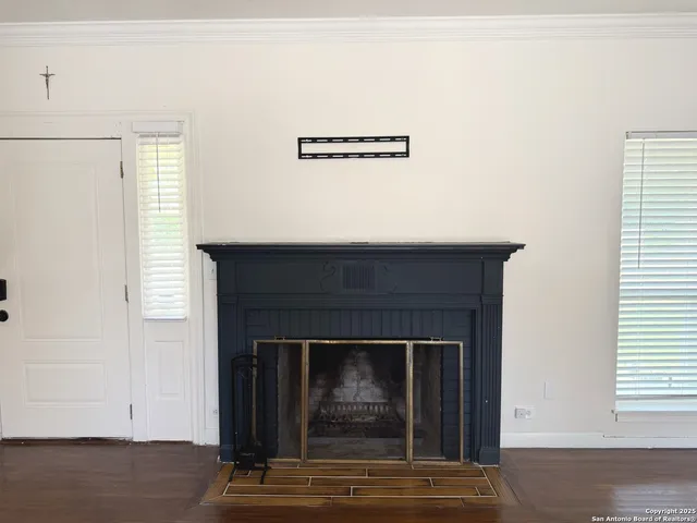 a close view of a fireplace