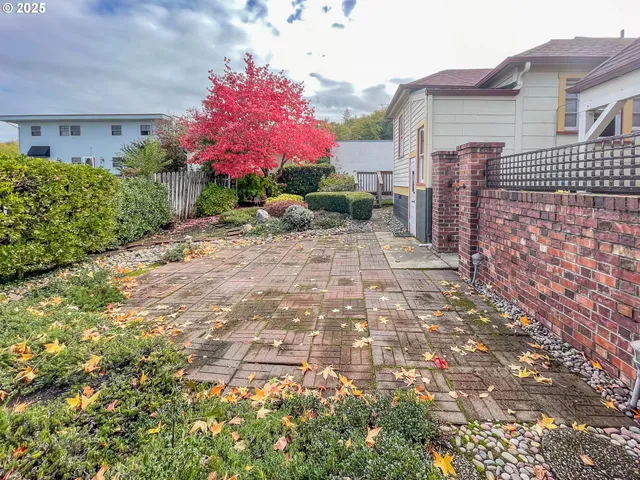 a view of a backyard